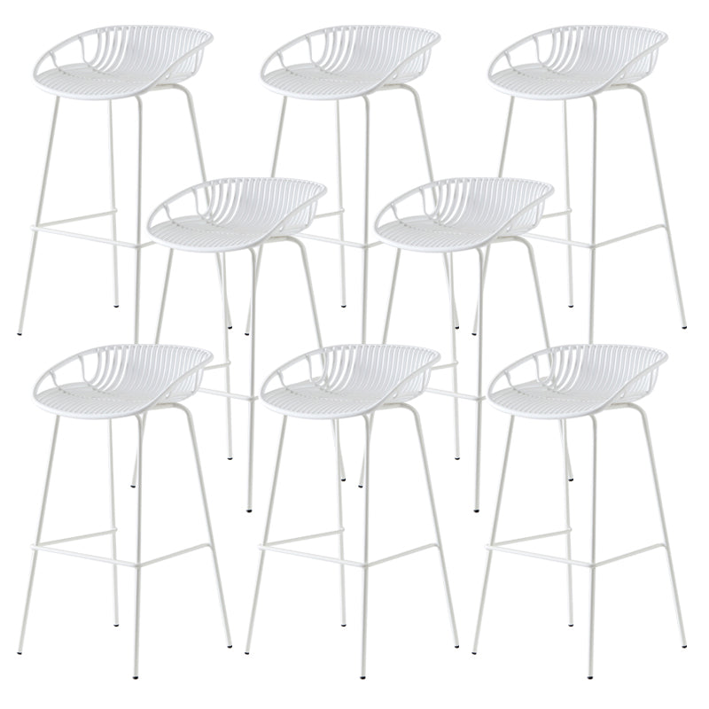Modern Dessert Shop Low Back Stool Matte Finish Iron Bar Stool