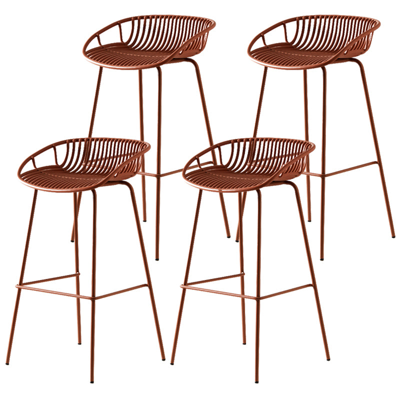Modern Dessert Shop Low Back Stool Matte Finish Iron Bar Stool