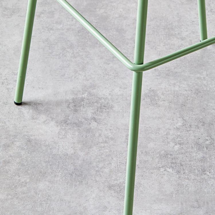 Modern Dessert Shop Low Back Stool Matte Finish Iron Bar Stool
