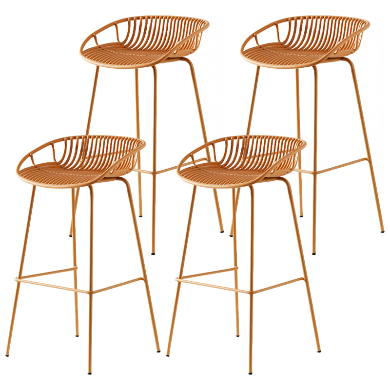 Modern Dessert Shop Low Back Stool Matte Finish Iron Bar Stool