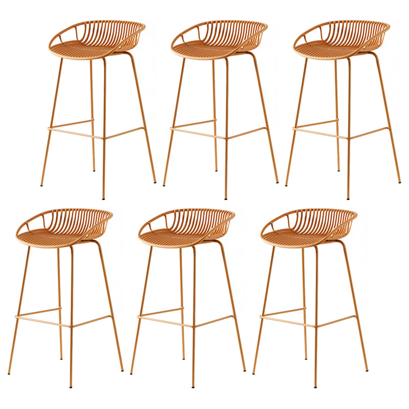 Modern Dessert Shop Low Back Stool Matte Finish Iron Bar Stool