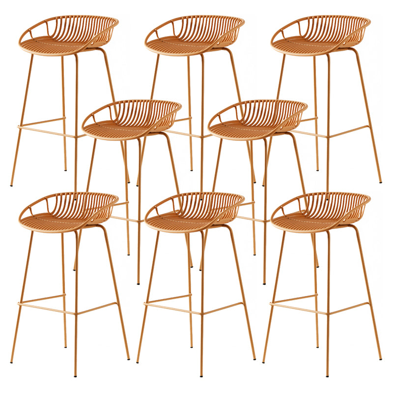 Modern Dessert Shop Low Back Stool Matte Finish Iron Bar Stool