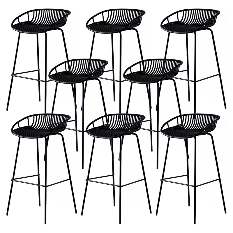 Modern Dessert Shop Low Back Stool Matte Finish Iron Bar Stool