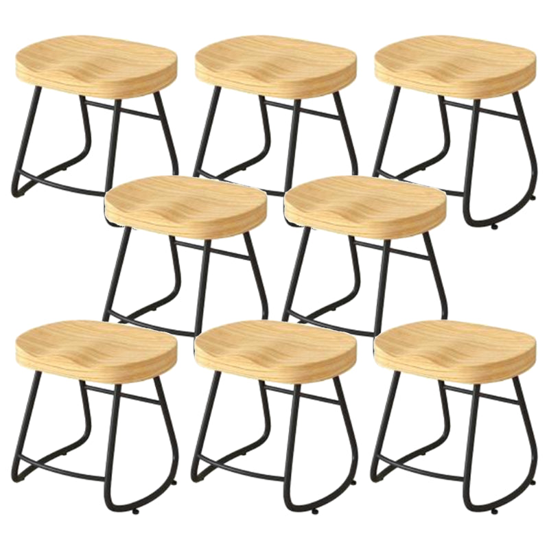 Modern Backrest Counter Stool Iron Milk Tea Shop Bar Stool with Wooden Seat and Pedal