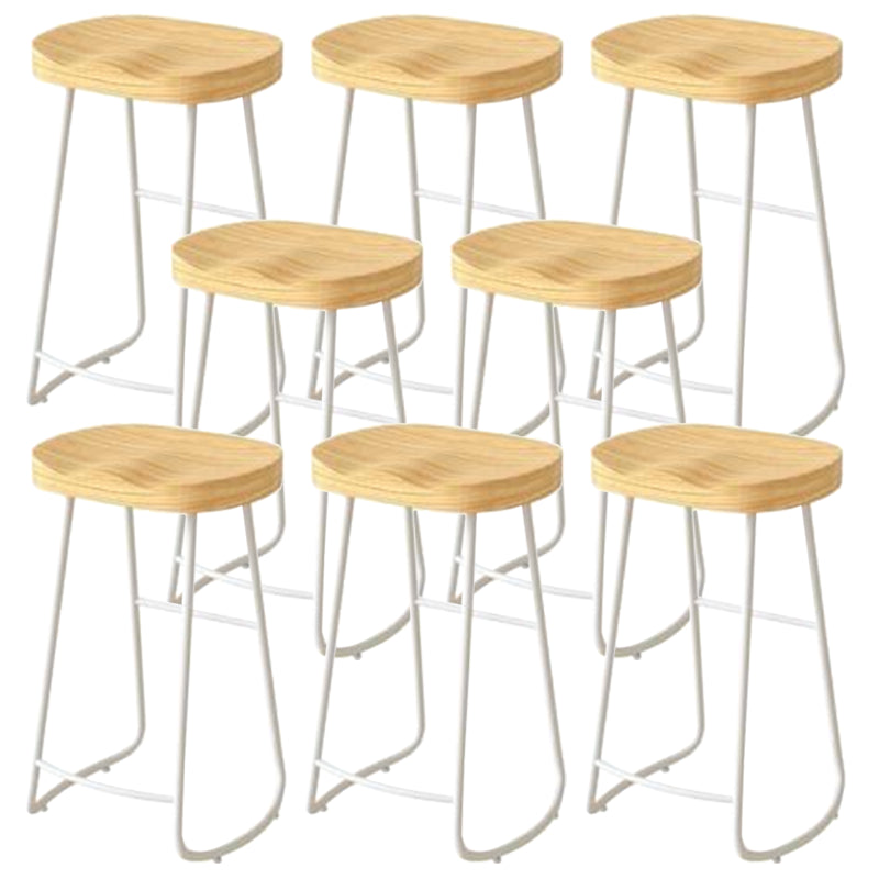 Modern Backrest Counter Stool Iron Milk Tea Shop Bar Stool with Wooden Seat and Pedal