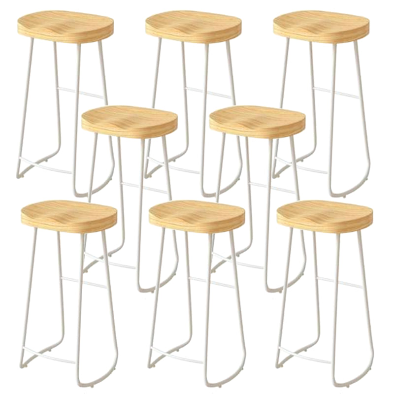 Modern Backrest Counter Stool Iron Milk Tea Shop Bar Stool with Wooden Seat and Pedal