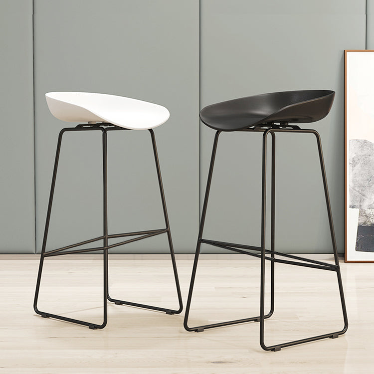 Modern Armless Backrest Counter Stool Iron Dessert Shop Bar Stool with Acrylic Seat