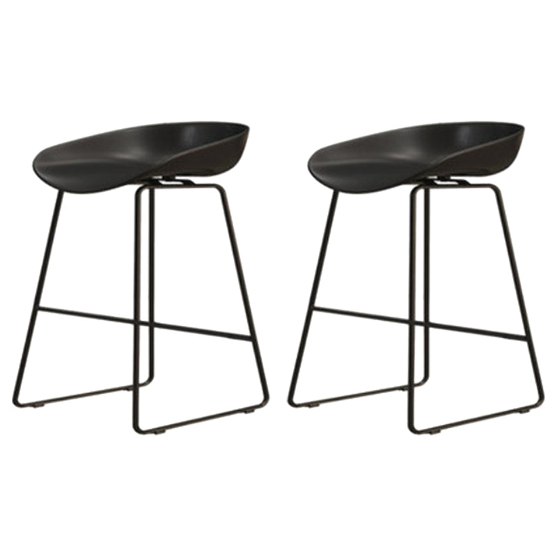 Modern Armless Backrest Counter Stool Iron Dessert Shop Bar Stool with Acrylic Seat