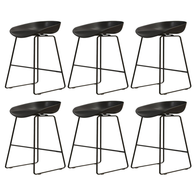 Modern Armless Backrest Counter Stool Iron Dessert Shop Bar Stool with Acrylic Seat