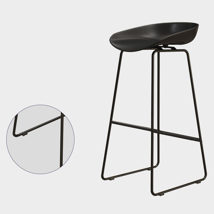 Modern Armless Backrest Counter Stool Iron Dessert Shop Bar Stool with Acrylic Seat