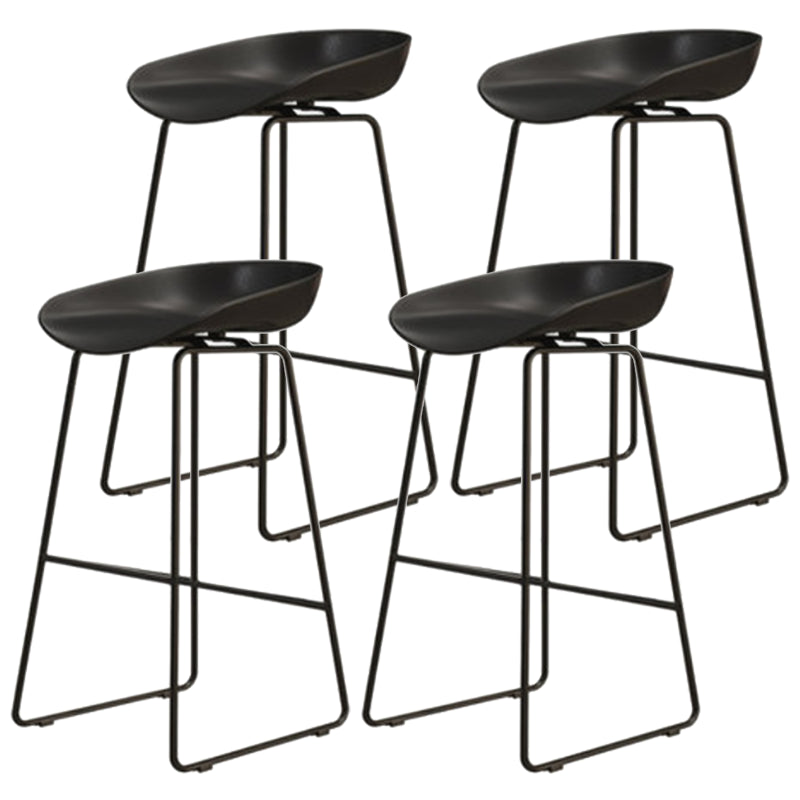 Modern Armless Backrest Counter Stool Iron Dessert Shop Bar Stool with Acrylic Seat