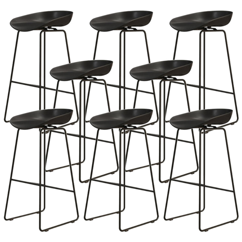 Modern Armless Backrest Counter Stool Iron Dessert Shop Bar Stool with Acrylic Seat