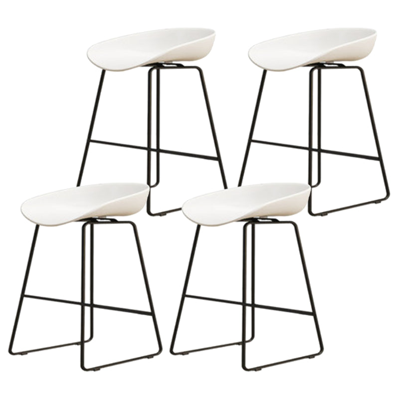 Modern Armless Backrest Counter Stool Iron Dessert Shop Bar Stool with Acrylic Seat