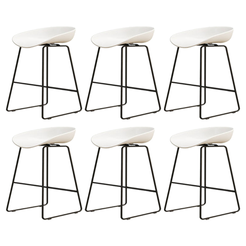 Modern Armless Backrest Counter Stool Iron Dessert Shop Bar Stool with Acrylic Seat