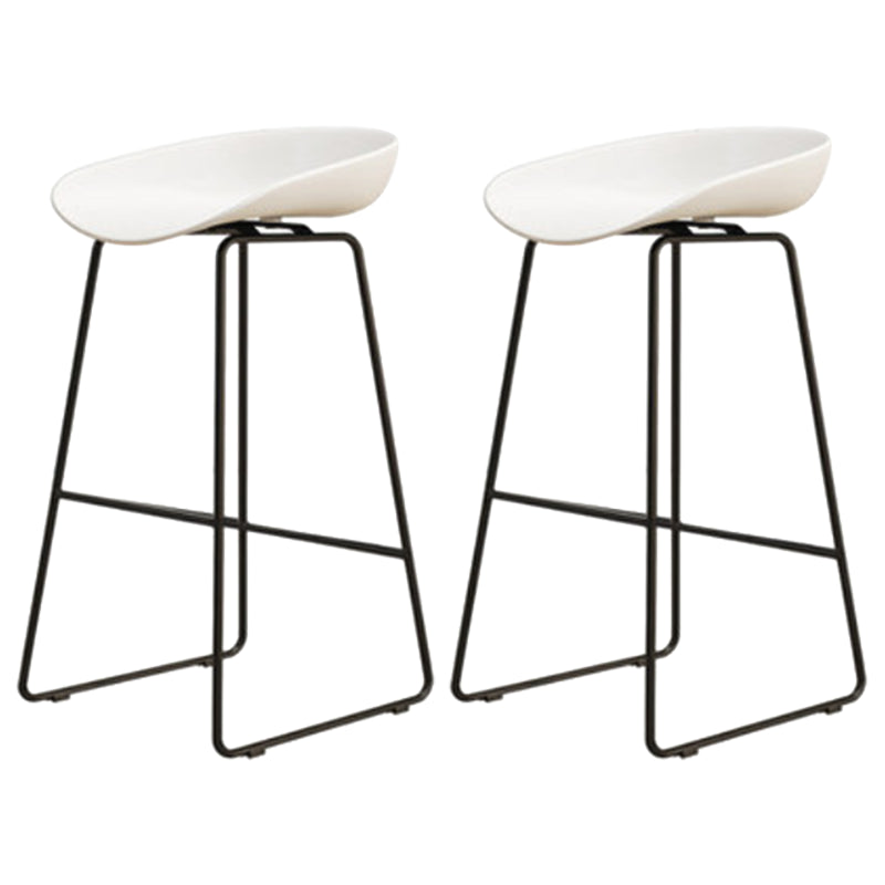 Modern Armless Backrest Counter Stool Iron Dessert Shop Bar Stool with Acrylic Seat