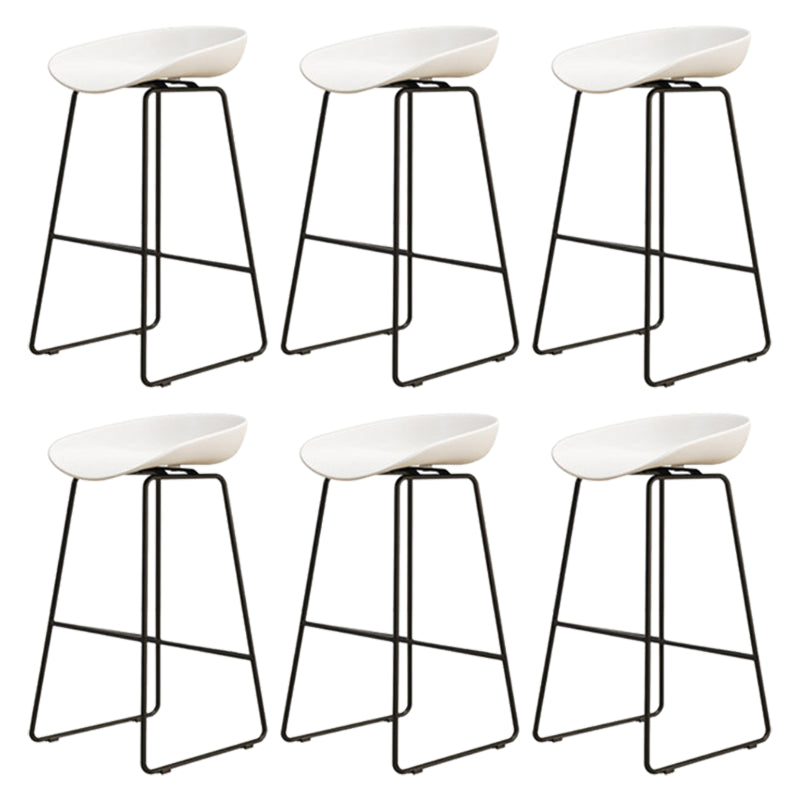 Modern Armless Backrest Counter Stool Iron Dessert Shop Bar Stool with Acrylic Seat