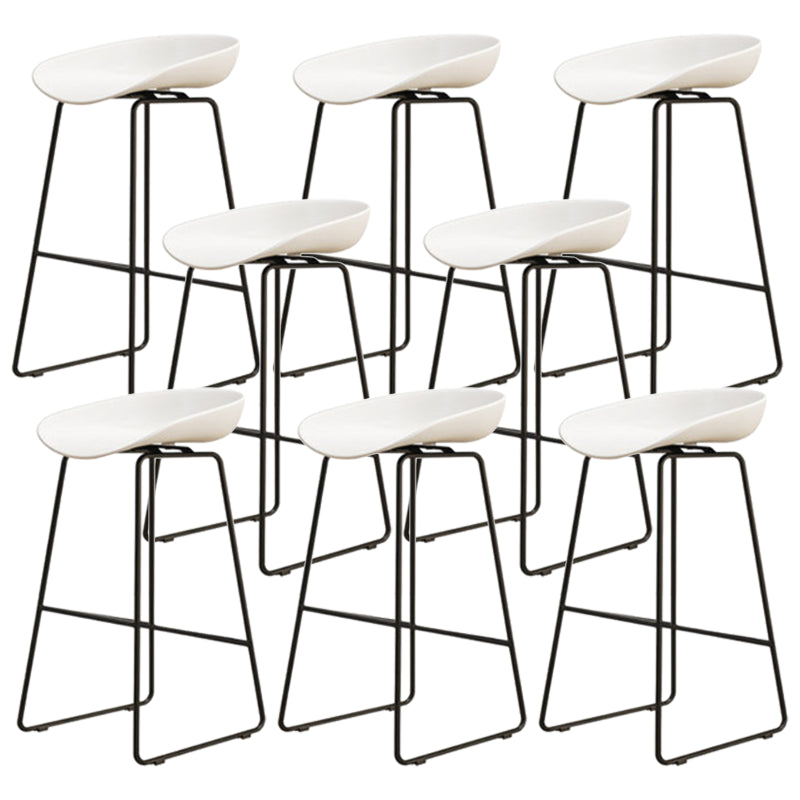 Modern Armless Backrest Counter Stool Iron Dessert Shop Bar Stool with Acrylic Seat