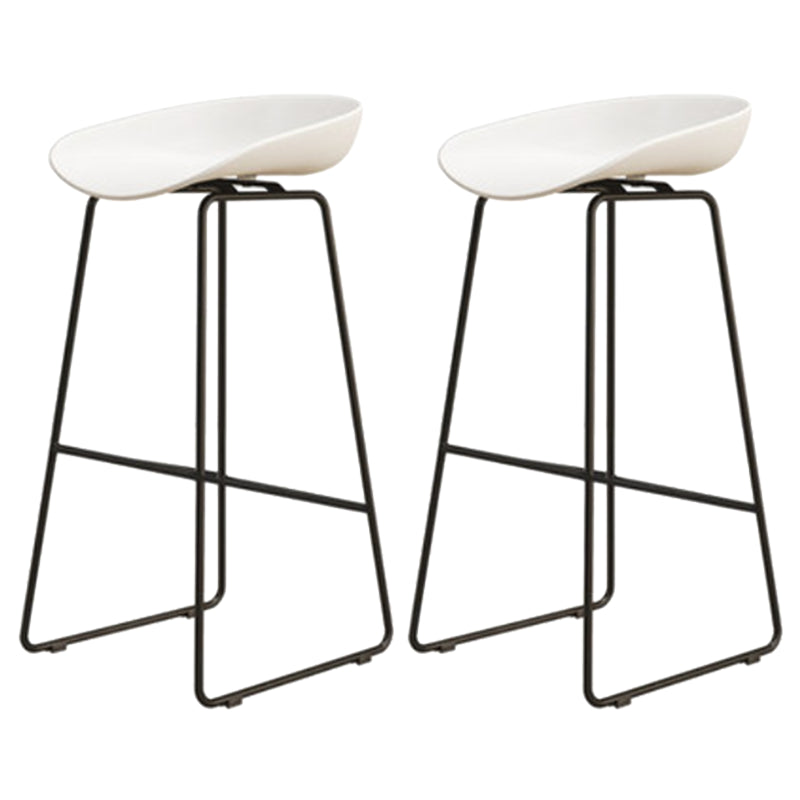 Modern Armless Backrest Counter Stool Iron Dessert Shop Bar Stool with Acrylic Seat