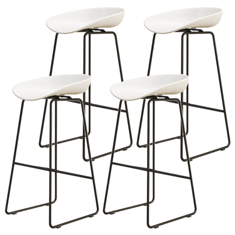 Modern Armless Backrest Counter Stool Iron Dessert Shop Bar Stool with Acrylic Seat