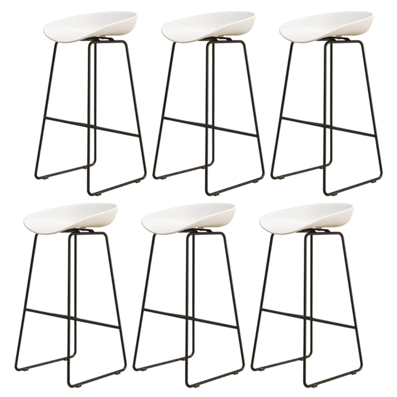 Modern Armless Backrest Counter Stool Iron Dessert Shop Bar Stool with Acrylic Seat