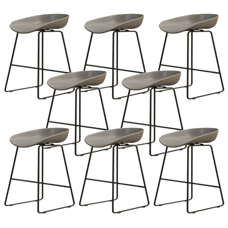 Modern Armless Backrest Counter Stool Iron Dessert Shop Bar Stool with Acrylic Seat