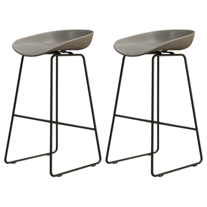 Modern Armless Backrest Counter Stool Iron Dessert Shop Bar Stool with Acrylic Seat