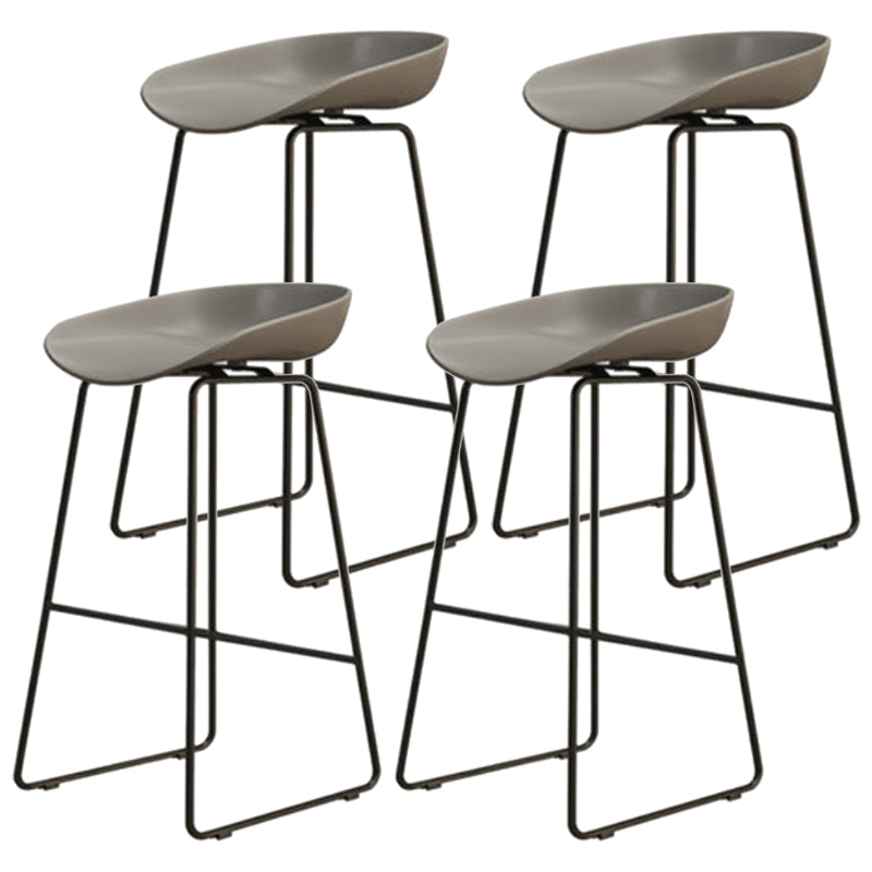 Modern Armless Backrest Counter Stool Iron Dessert Shop Bar Stool with Acrylic Seat