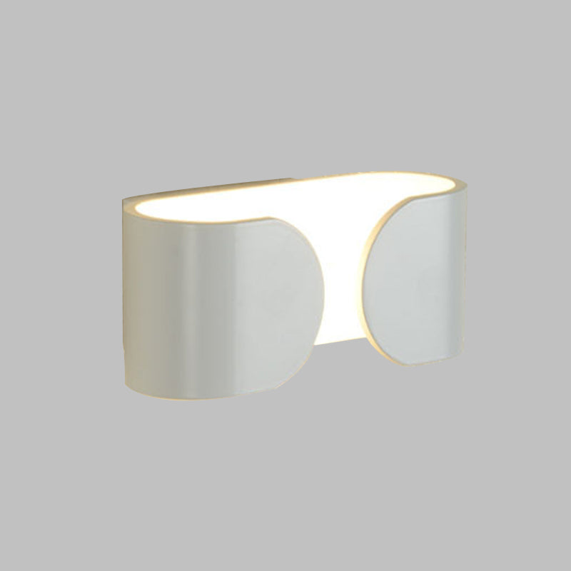 White Curved Rectangle Wall Mount Light Fixture Modern LED Aluminum Wall Sconce in White/Warm Light
