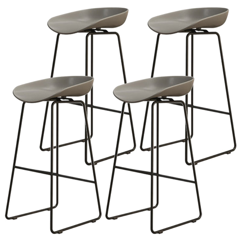 Modern Armless Backrest Counter Stool Iron Dessert Shop Bar Stool with Acrylic Seat