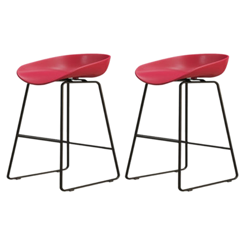Modern Armless Backrest Counter Stool Iron Dessert Shop Bar Stool with Acrylic Seat