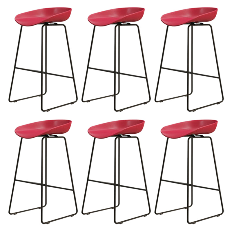 Modern Armless Backrest Counter Stool Iron Dessert Shop Bar Stool with Acrylic Seat
