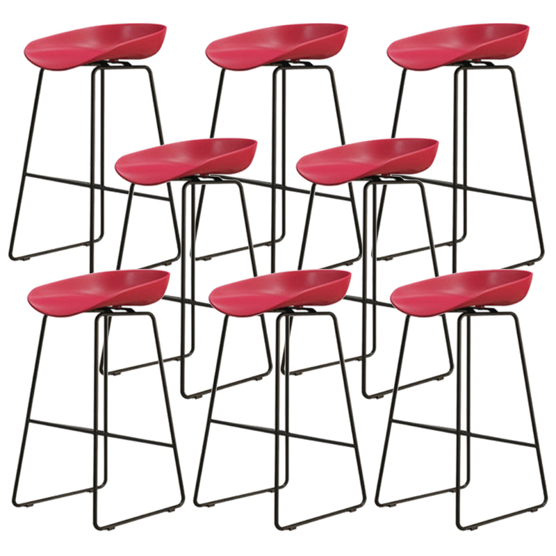 Modern Armless Backrest Counter Stool Iron Dessert Shop Bar Stool with Acrylic Seat