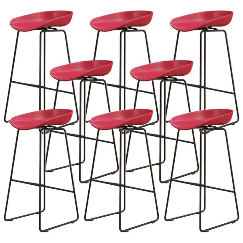 Modern Armless Backrest Counter Stool Iron Dessert Shop Bar Stool with Acrylic Seat