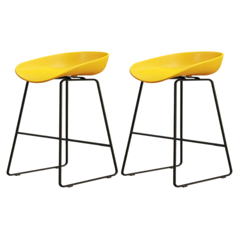 Modern Armless Backrest Counter Stool Iron Dessert Shop Bar Stool with Acrylic Seat