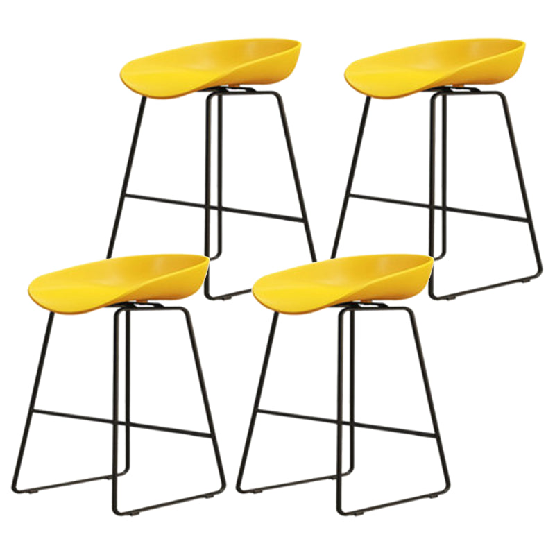 Modern Armless Backrest Counter Stool Iron Dessert Shop Bar Stool with Acrylic Seat