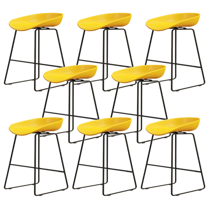 Modern Armless Backrest Counter Stool Iron Dessert Shop Bar Stool with Acrylic Seat