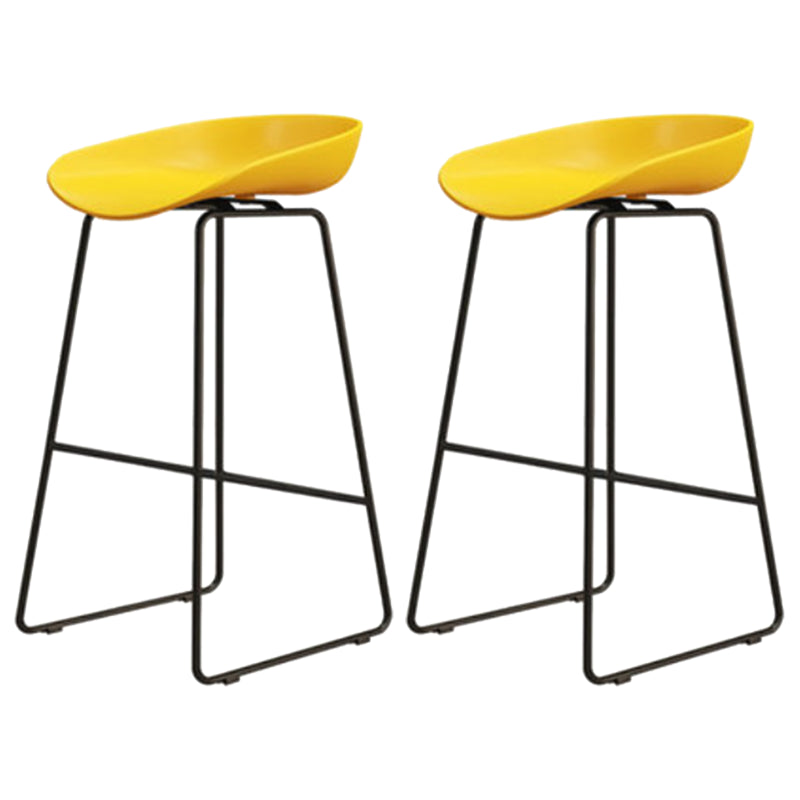 Modern Armless Backrest Counter Stool Iron Dessert Shop Bar Stool with Acrylic Seat