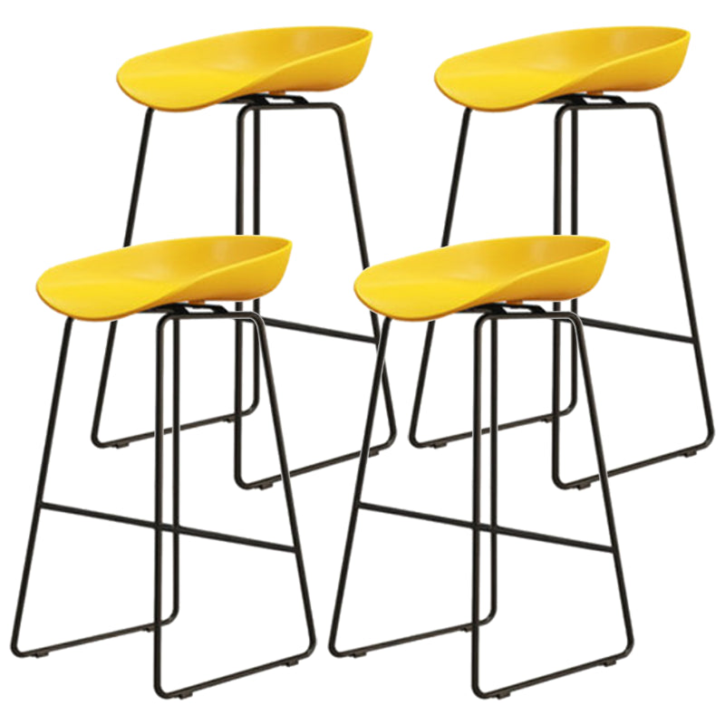 Modern Armless Backrest Counter Stool Iron Dessert Shop Bar Stool with Acrylic Seat