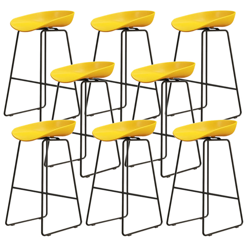 Modern Armless Backrest Counter Stool Iron Dessert Shop Bar Stool with Acrylic Seat