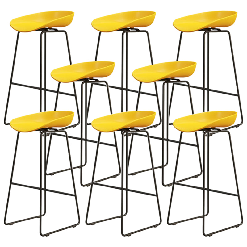 Modern Armless Backrest Counter Stool Iron Dessert Shop Bar Stool with Acrylic Seat
