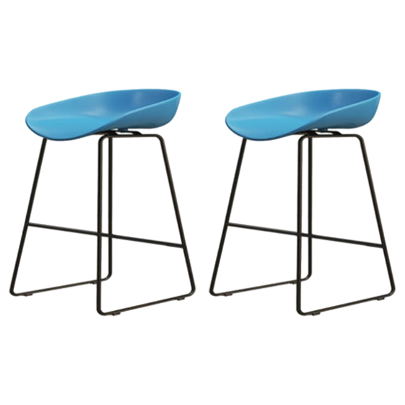 Modern Armless Backrest Counter Stool Iron Dessert Shop Bar Stool with Acrylic Seat