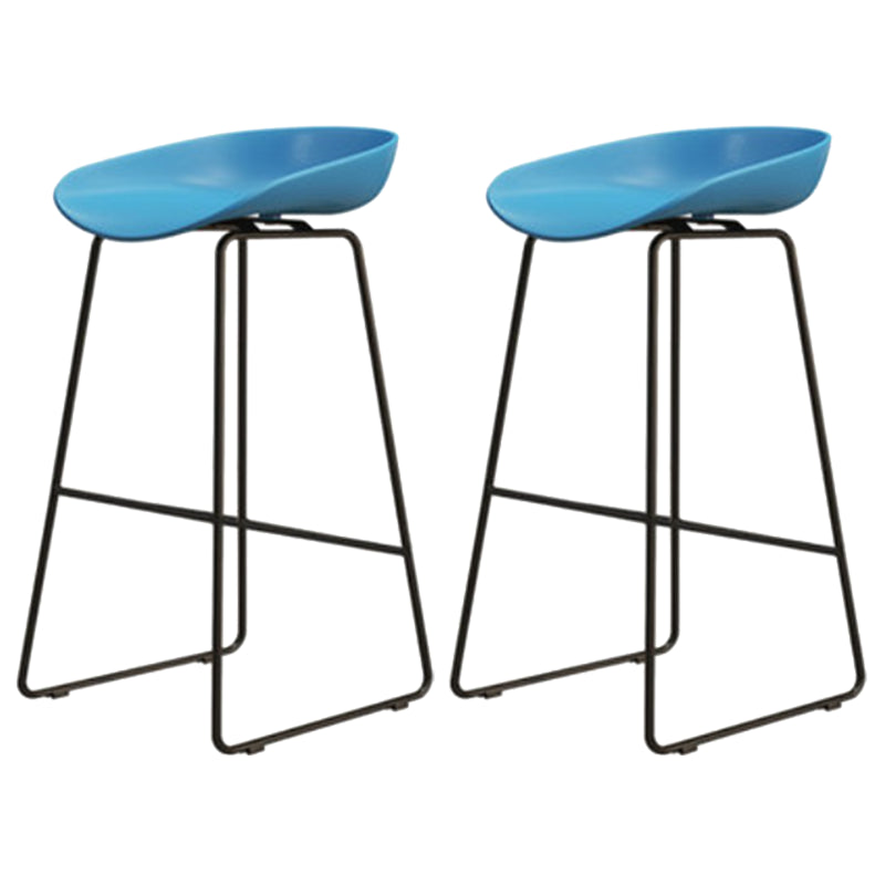 Modern Armless Backrest Counter Stool Iron Dessert Shop Bar Stool with Acrylic Seat