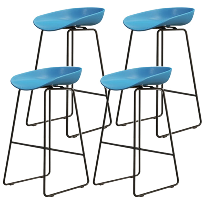 Modern Armless Backrest Counter Stool Iron Dessert Shop Bar Stool with Acrylic Seat