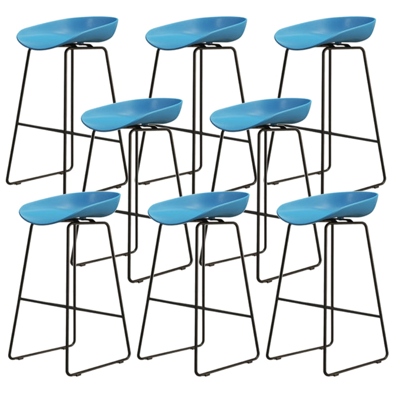 Modern Armless Backrest Counter Stool Iron Dessert Shop Bar Stool with Acrylic Seat