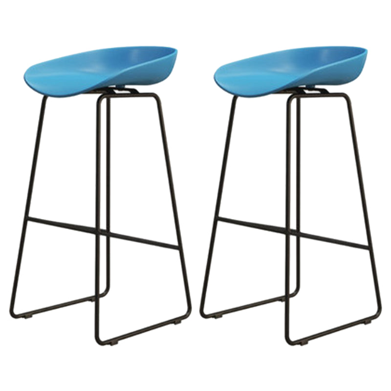 Modern Armless Backrest Counter Stool Iron Dessert Shop Bar Stool with Acrylic Seat