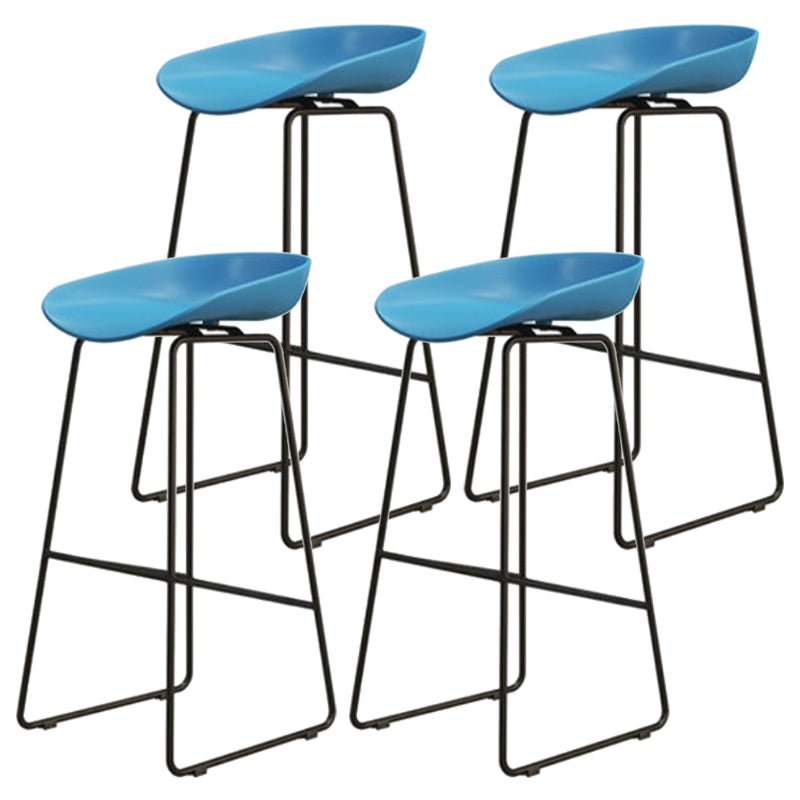 Modern Armless Backrest Counter Stool Iron Dessert Shop Bar Stool with Acrylic Seat