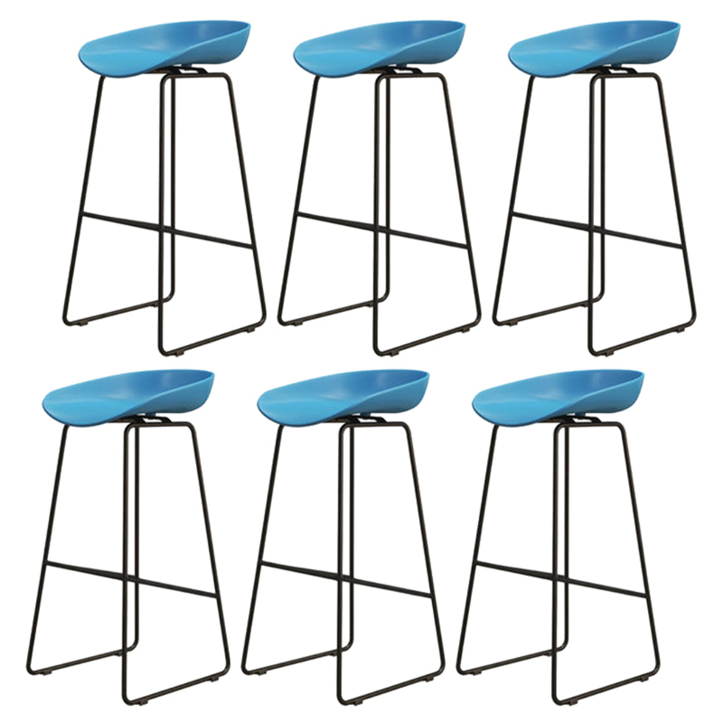 Modern Armless Backrest Counter Stool Iron Dessert Shop Bar Stool with Acrylic Seat