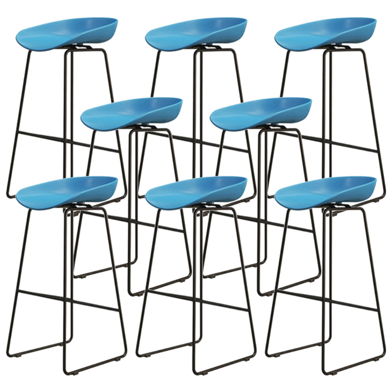 Modern Armless Backrest Counter Stool Iron Dessert Shop Bar Stool with Acrylic Seat