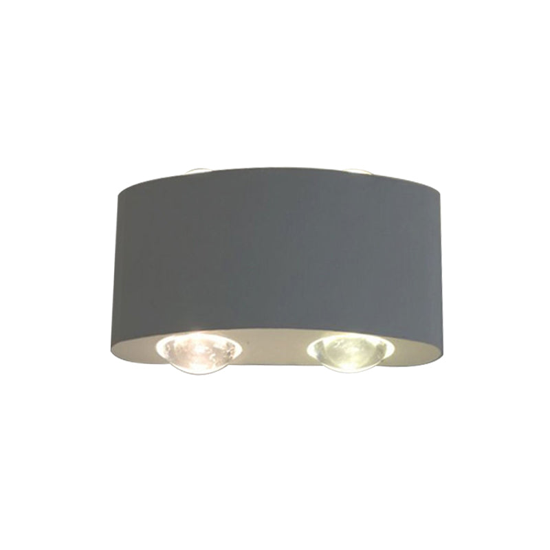 Arc Rectangle Sconce Lighting Aluminum LED Wall-Mount Lamp in White for Bedside, White/Warm Light