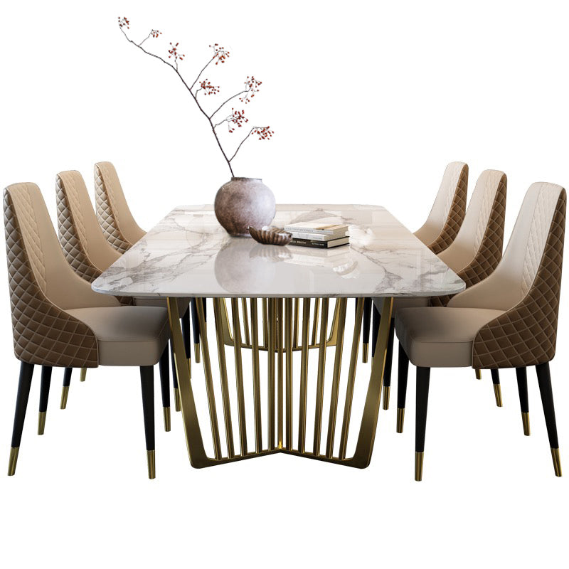 Luxury Sintered Stone Top Dining Set Rectangle 1/4/5/7/9 Pieces Dining Room Table Set